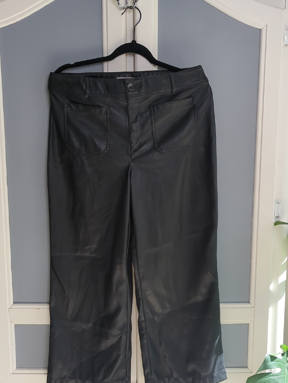 LOFT Black Faux Leather Pants